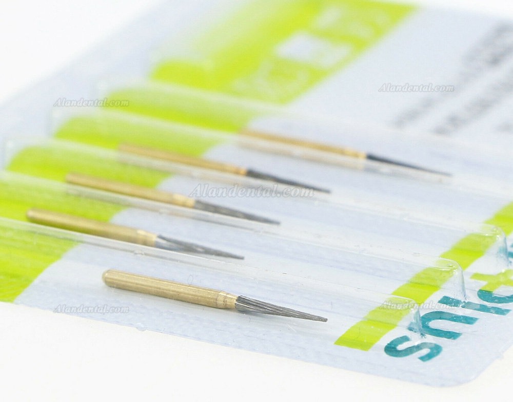 5Pcs Wave Dental Taper Fissure TF 7714 Burs Trimming & Finishing Carbide 12 Blade Bur